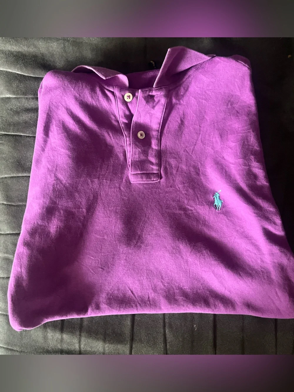 Polo by Ralph Lauren Purple Men's Polo with Teal Pony Logo
